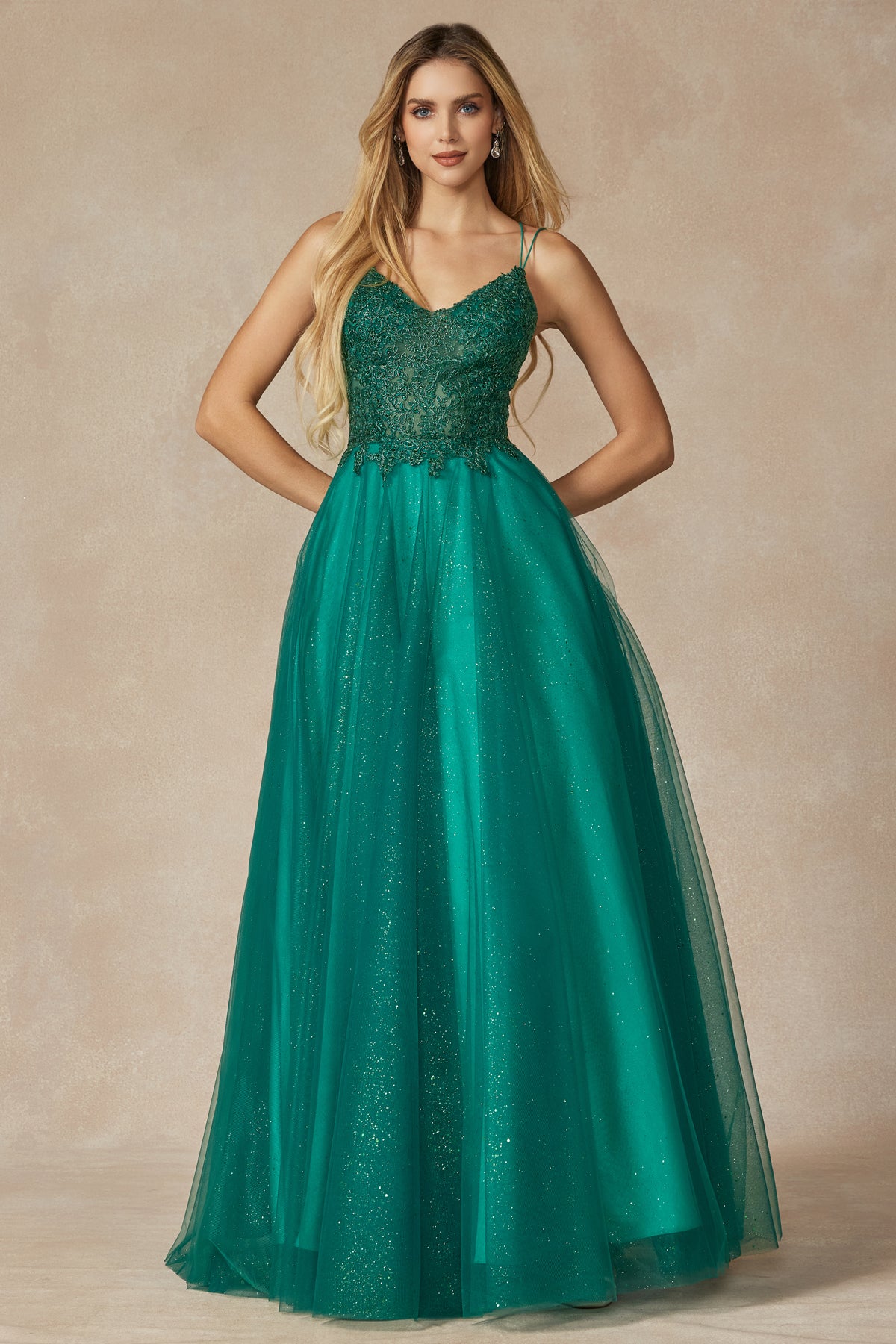 Juliet 265 Strapless A-Line Ball Gown Beaded Belt