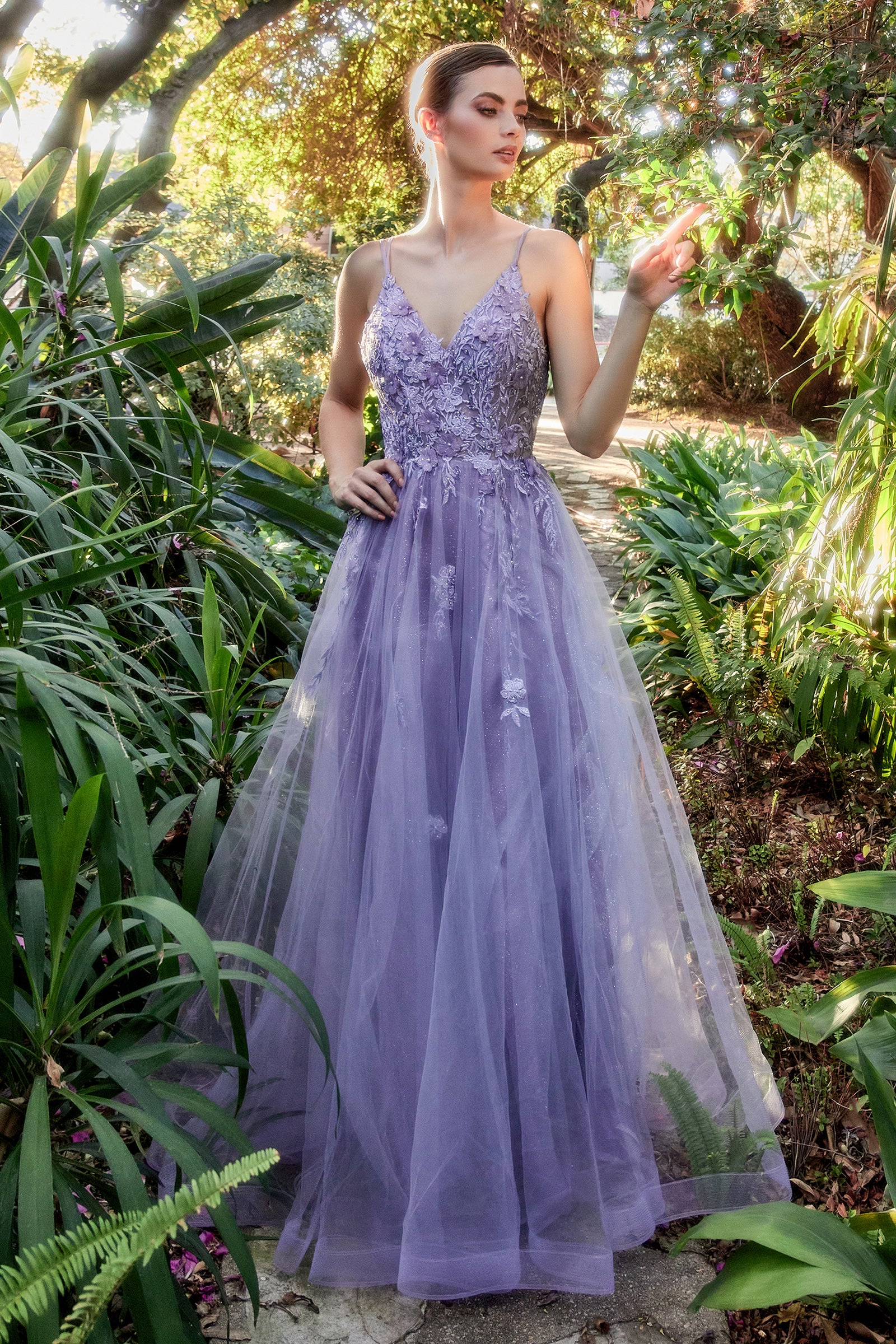 Andrea & Leo A1332 Printed Floral Tulle Gown main image 0