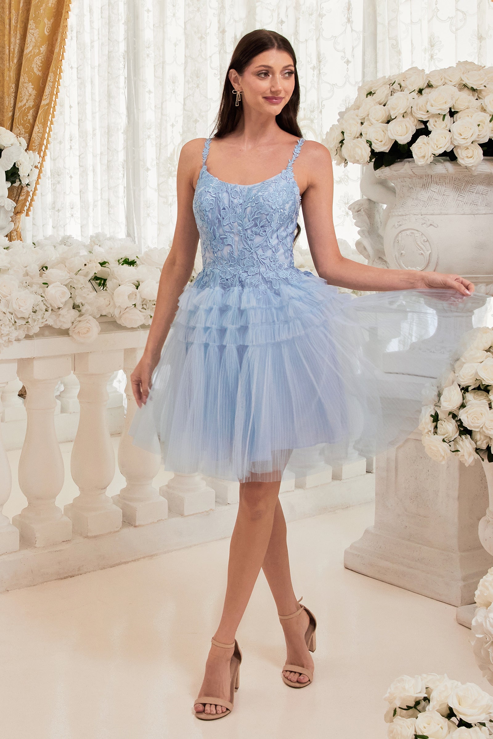 CINDERELLA DIVINE 9310 A-Line Scoop Neckline Short Dress – The Gown Galleria