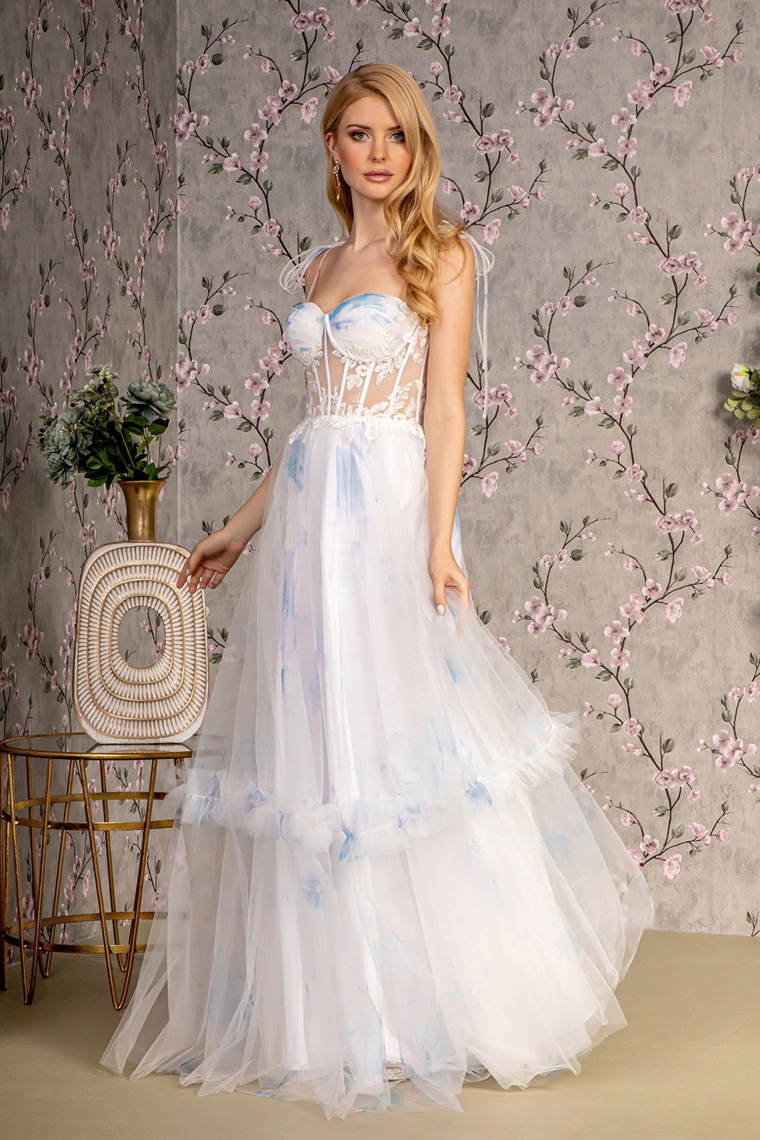 corset bodice prom dress GLS BY GLORIA GL3208 Sleeveless Corset Bodice Prom Gown – The Gown Galleria
