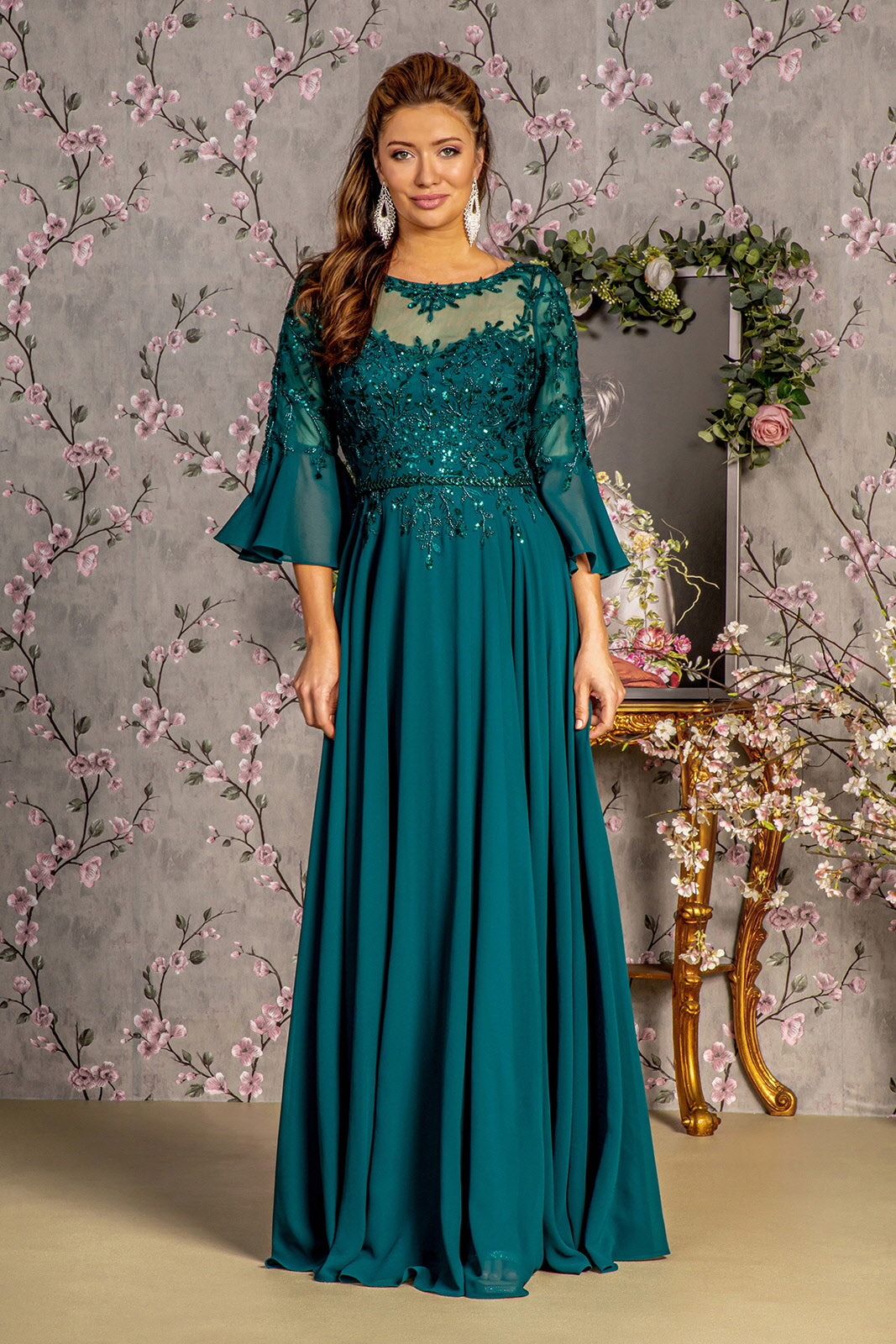 GLS BY GLORIA GL3434 Back Keyhole A-Line Formal Dress The Gown Galleria GLS BY GLORIA GL3434 Back Keyhole A-Line Formal Dress The Gown Galleria