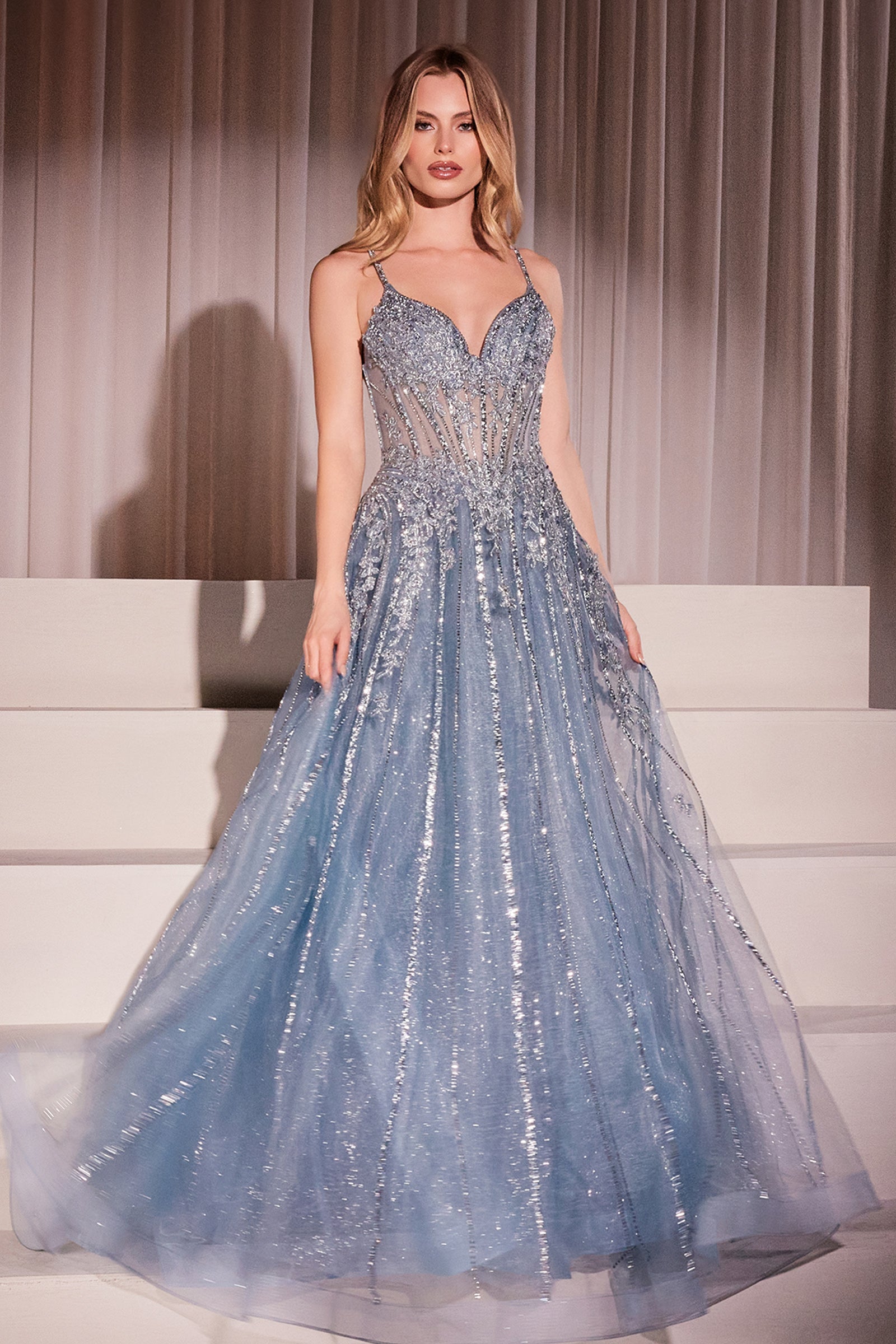 CINDERELLA DIVINE CD786 Crystal Embellished A-Line Tulle Dress – The Gown  Galleria