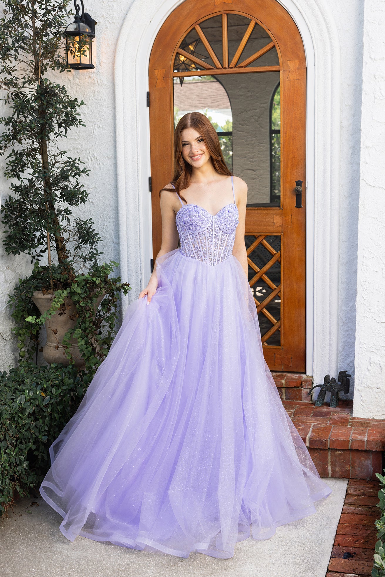 embellished corset prom dress Portia and Scarlett PS24316