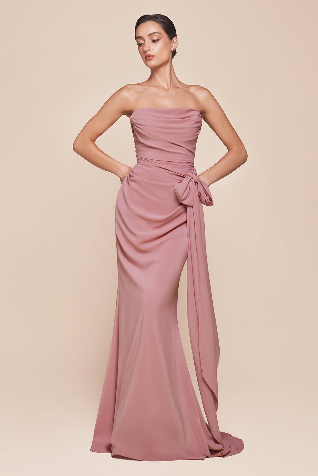 CINDERELLA DIVINE 7433 Strapless Versitile Chiffon Fitted Dress