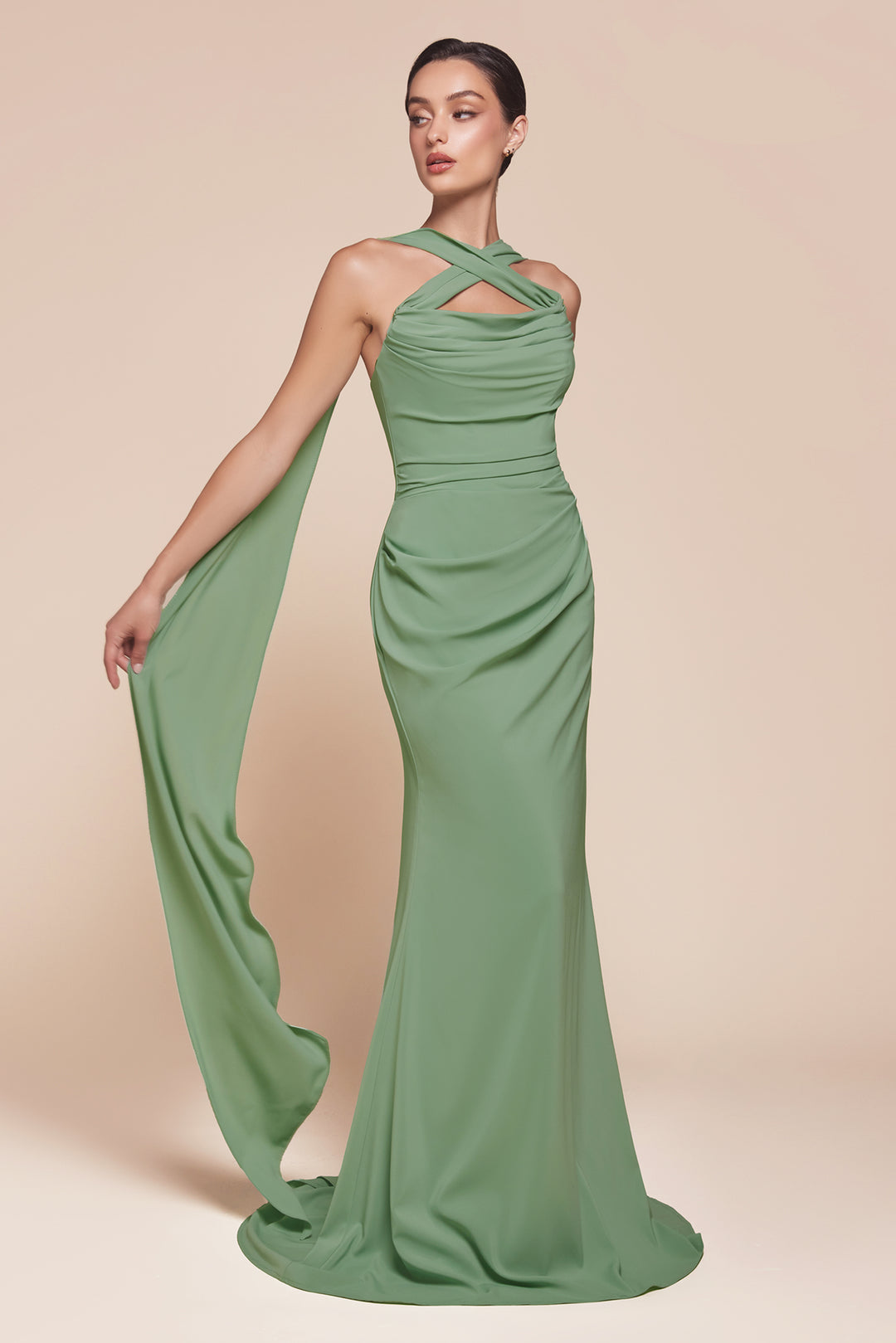 CINDERELLA DIVINE 7433 Strapless Versitile Chiffon Fitted Dress