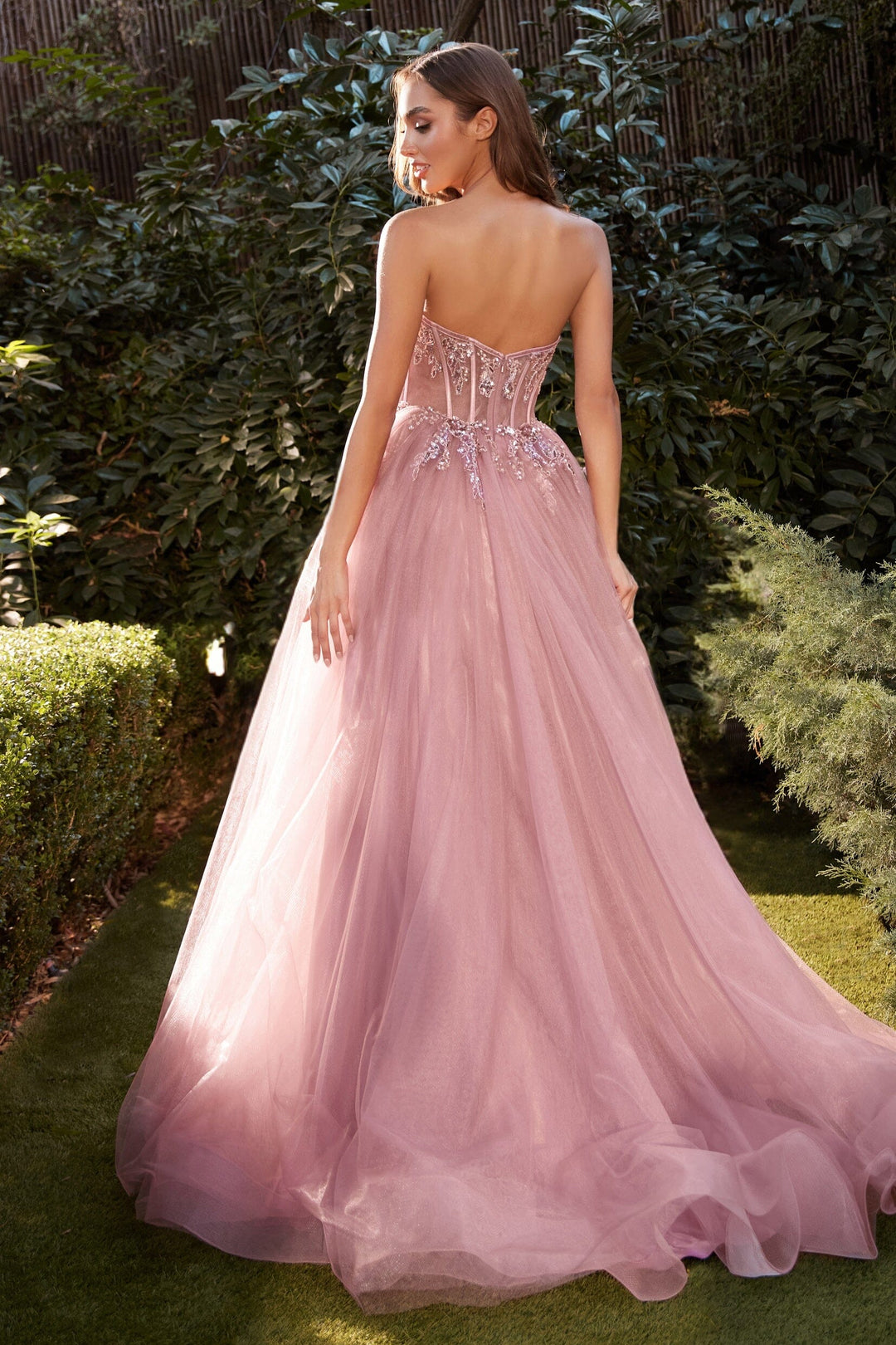 ANDREA & LEO A1267 Strapless A-Line Corset Gown