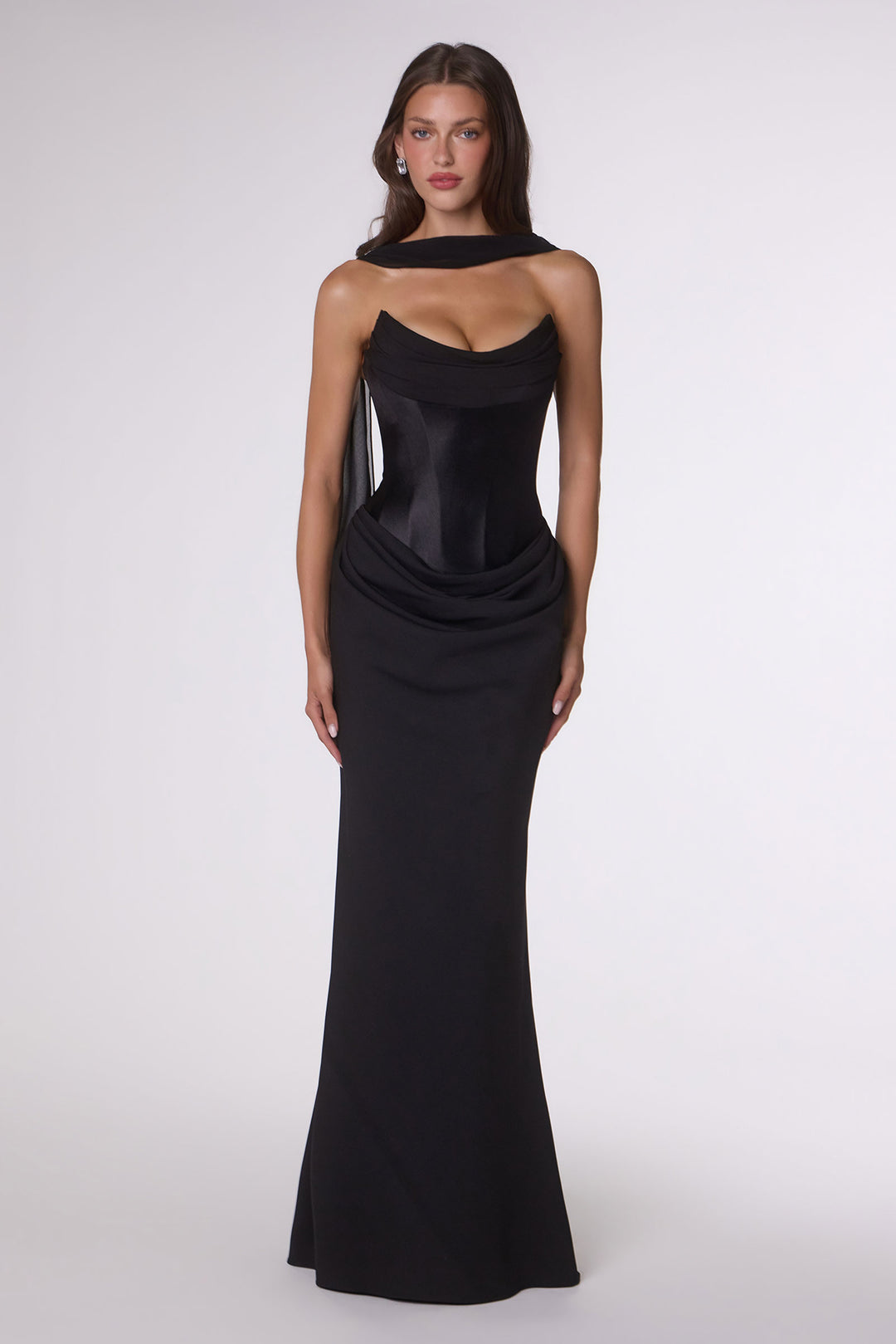 Amoris T732 Evening Gown with Softly Draped Neckline