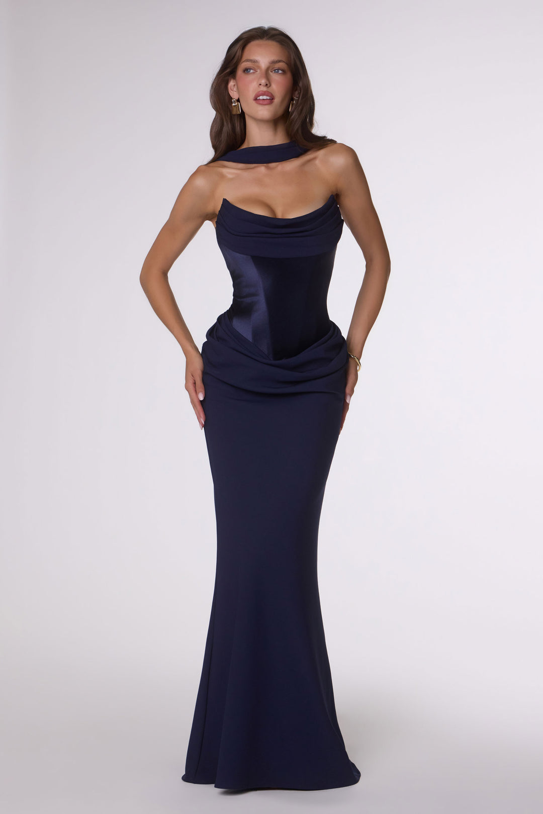 Amoris T732 Evening Gown with Softly Draped Neckline