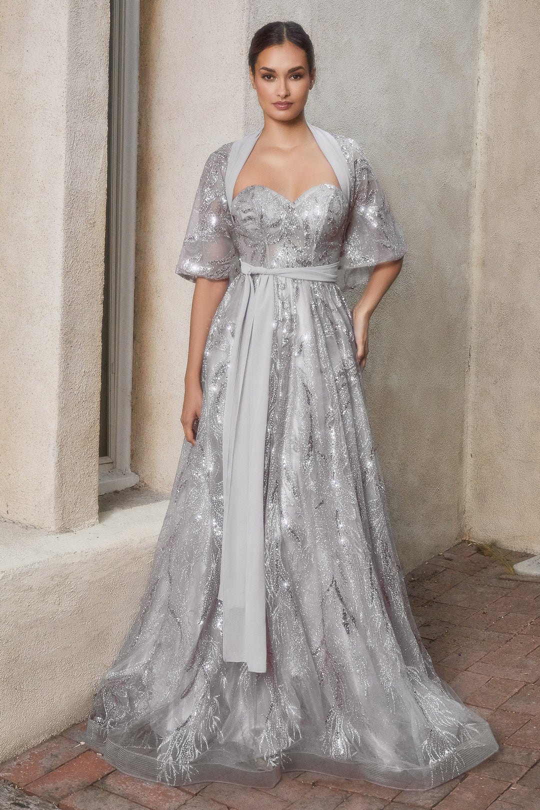 red dress with silver shawl Red dress outfit ideas