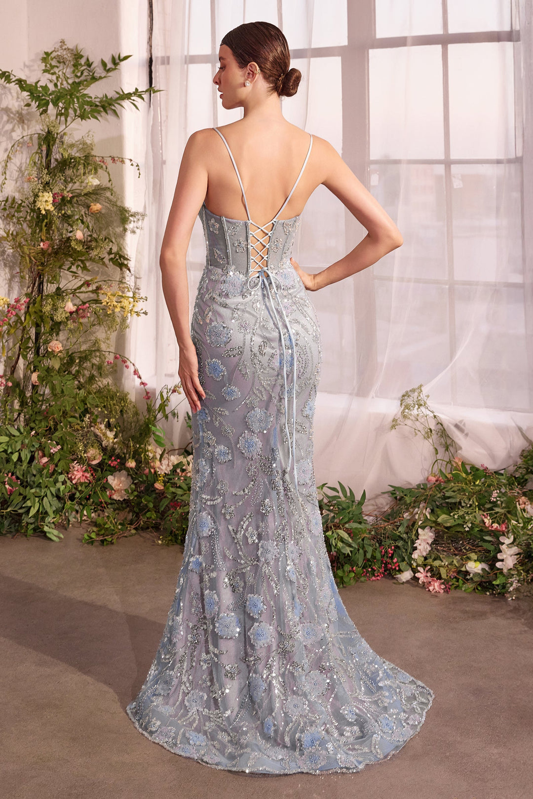 Andrea & Leo A1393 Fitted Prom Dress with Plunging Neckline