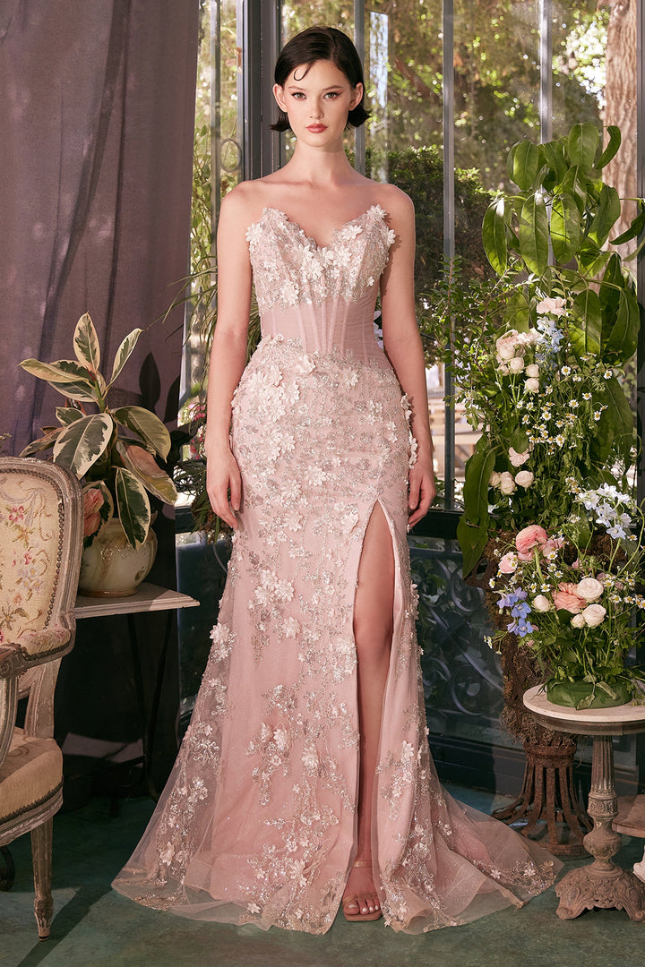 Andrea & Leo A1396 Fitted Prom Dress with Strapless Neckline