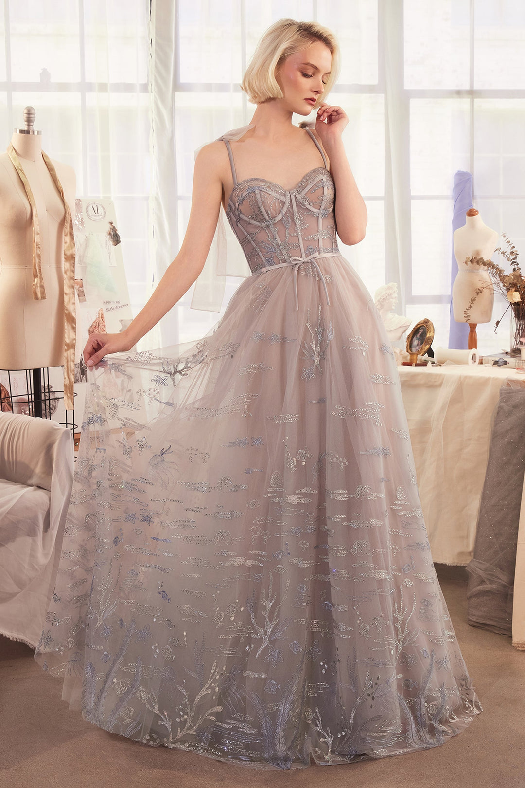 Andrea & Leo A1458 A-Line Prom Dress with Sweetheart Neckline