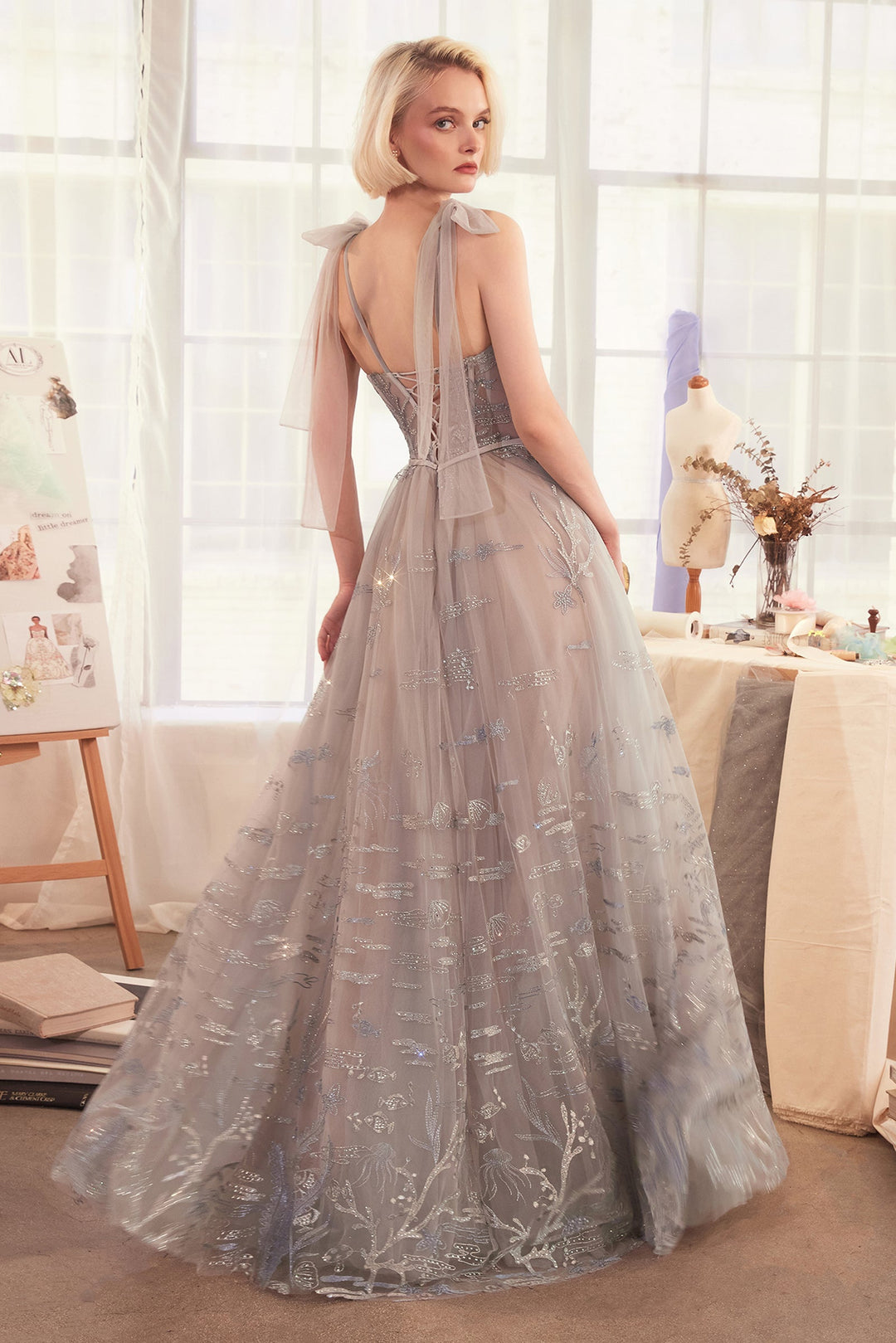Andrea & Leo A1458 A-Line Prom Dress with Sweetheart Neckline