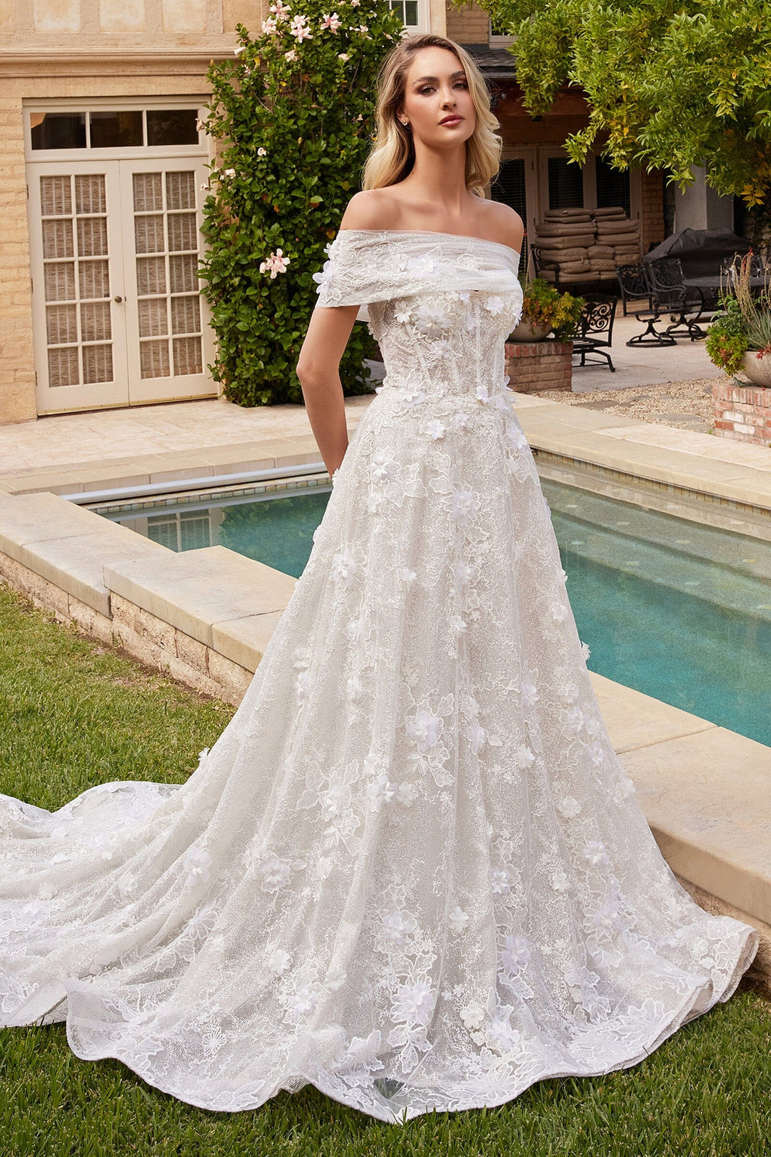 Andrea & Leo CD860W Evening Gown A-Line Tulle Skirt