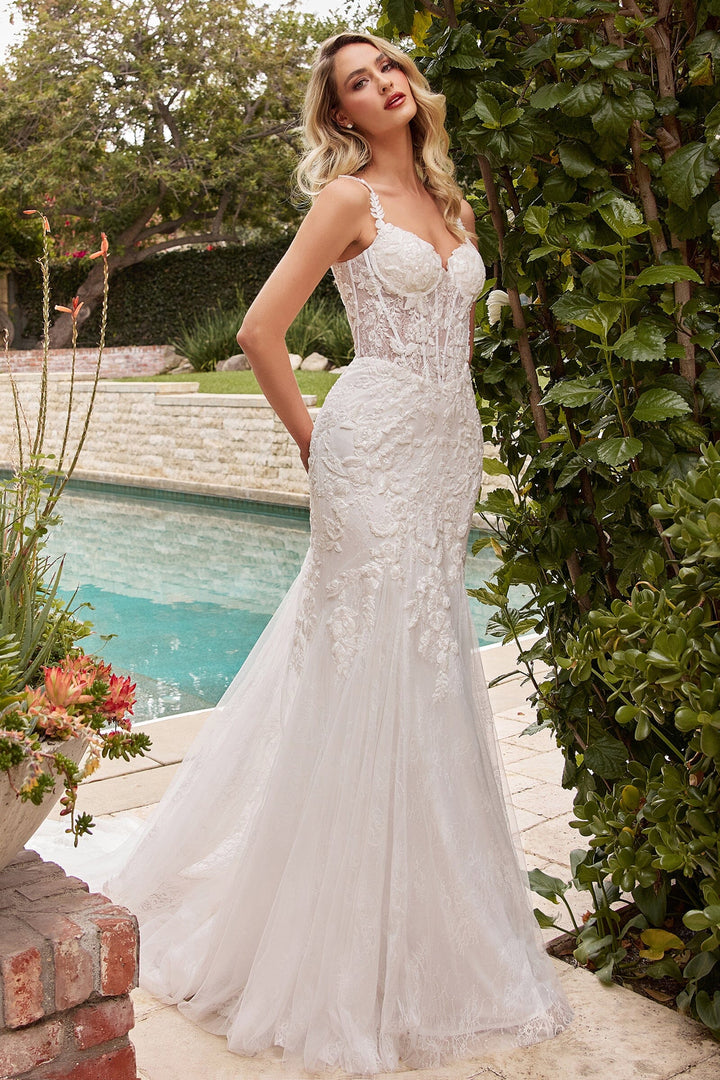 Andrea & Leo CDS432W Evening Gown with Mermaid Silhouette