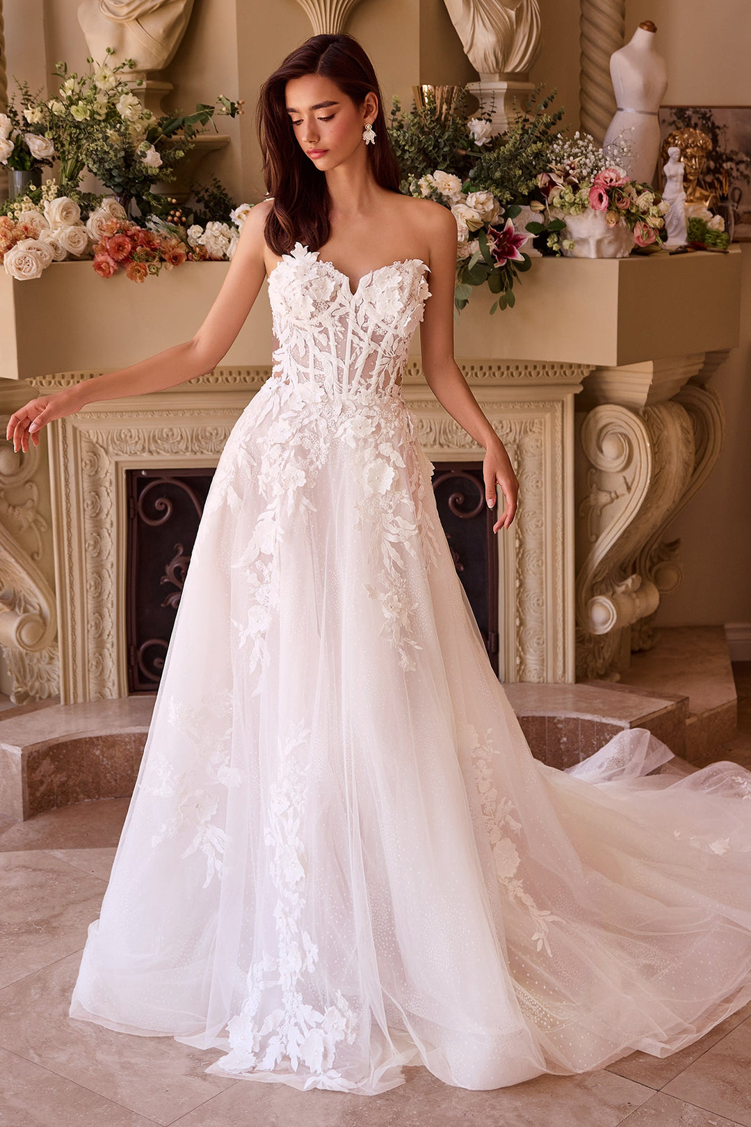 Andrea & Leo WL018 Strapless Prom Dress with Tulle Skirt