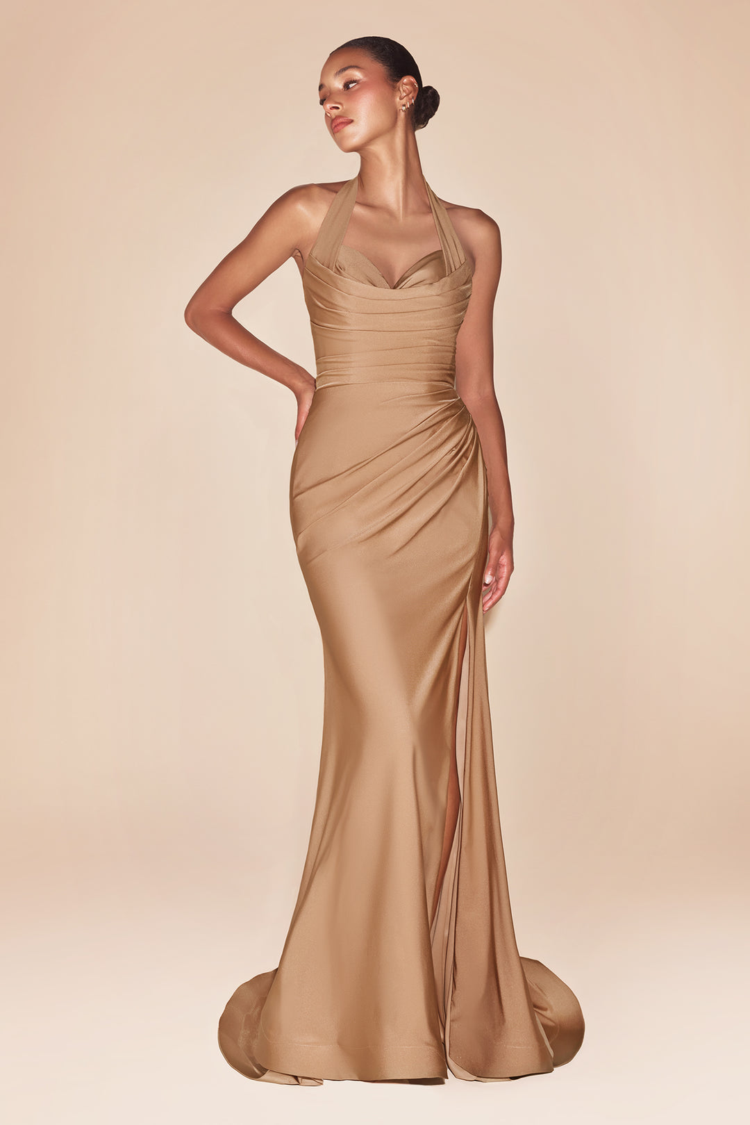 CINDERELLA DIVINE CD796 Halter Stretch Spandex Fitted Dress The Gown Galleria CINDERELLA DIVINE CD796 Halter Stretch Spandex Fitted Dress The Gown Galleria