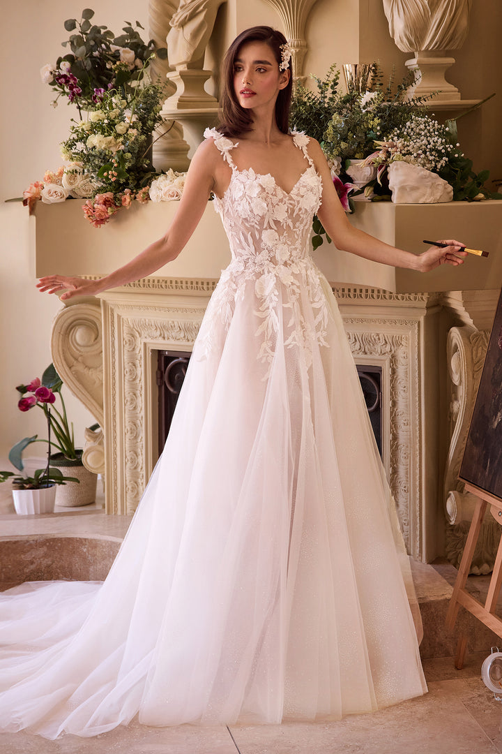 Cinderella Divine CDS498W A-Line Evening Gown with Sweetheart Neckline