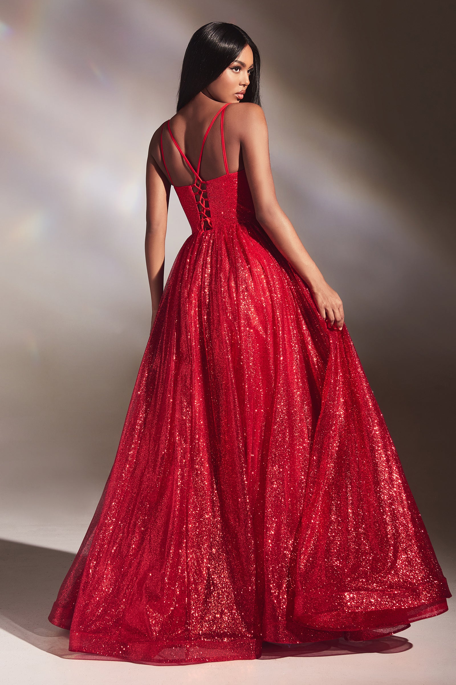 81. Red Cinderella style dress | SantoriniDress