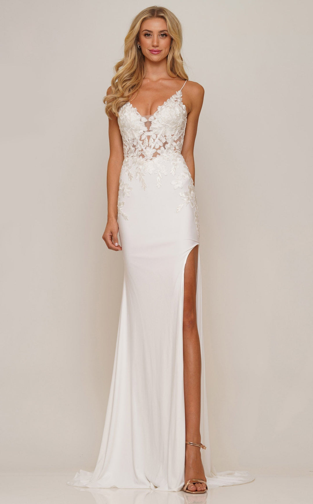 Colors Dress G1086 Evening Gown Embroidered Lace Sheath Design