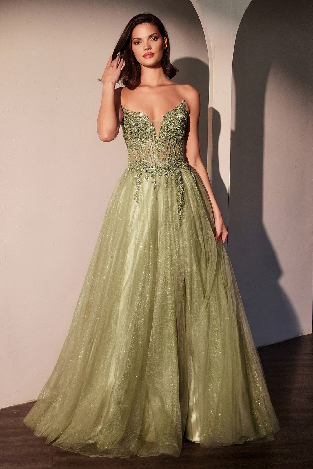 Cinderella Divine CC487 A-Line Prom Dress with Sweetheart Neckline
