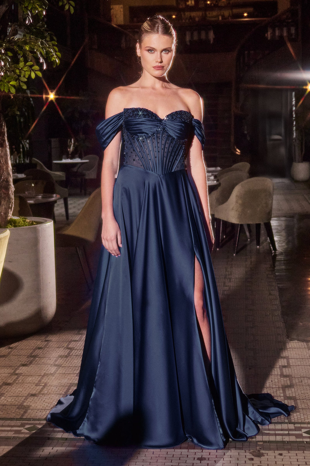 Cinderella Divine CD297 A-Line Prom Dress with Sweetheart Neckline