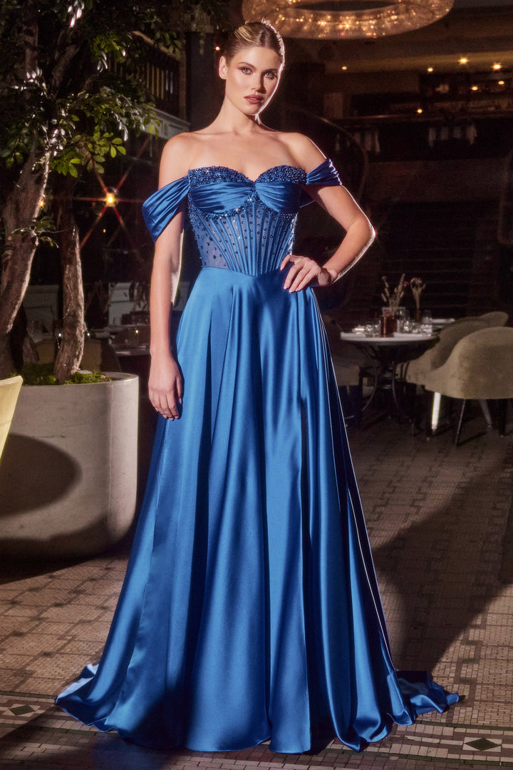 Cinderella Divine CD297 A-Line Prom Dress with Sweetheart Neckline