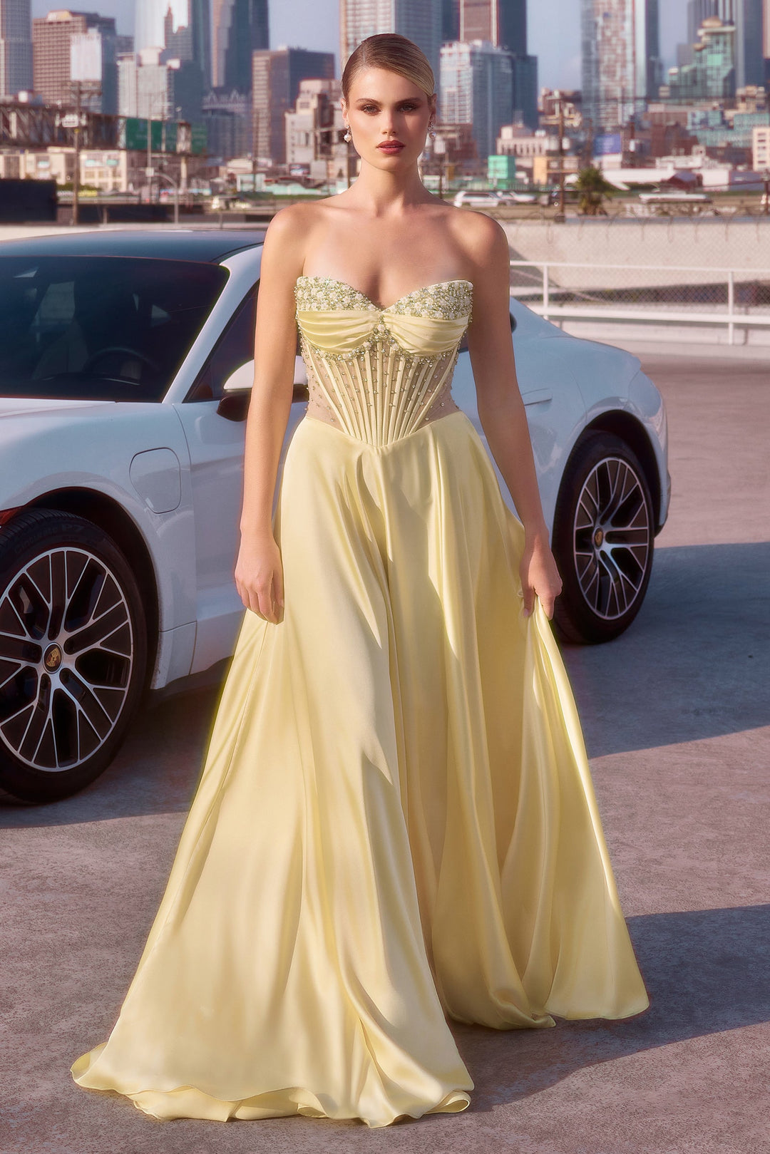 Cinderella Divine CD297 A-Line Prom Dress with Sweetheart Neckline