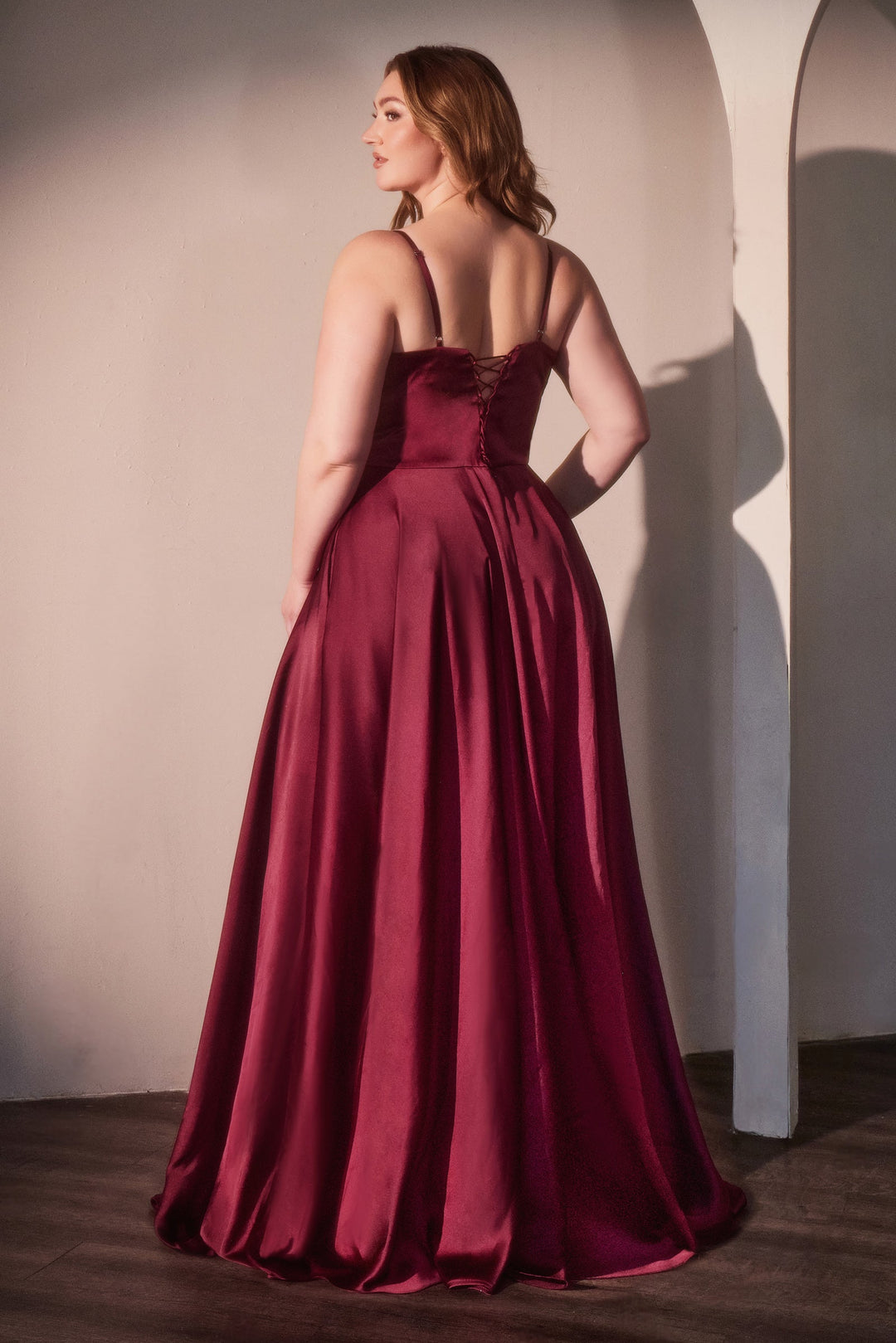 Cinderella Divine CD337C Evening Gown with A-Line Silhouette