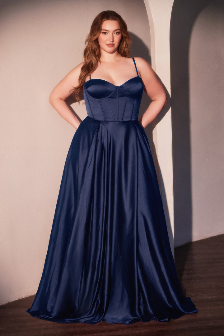 Cinderella Divine CD337C Evening Gown with A-Line Silhouette