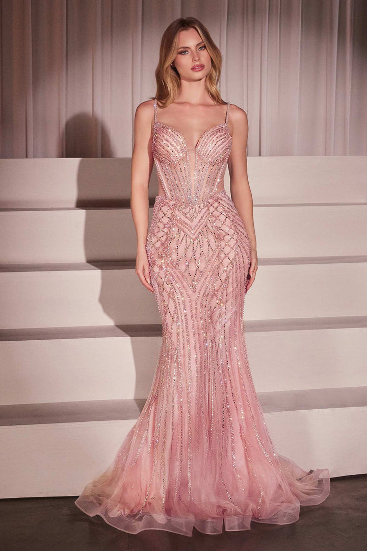 Cinderella Divine CD759 Fitted Prom Dress with Sweetheart Neckline