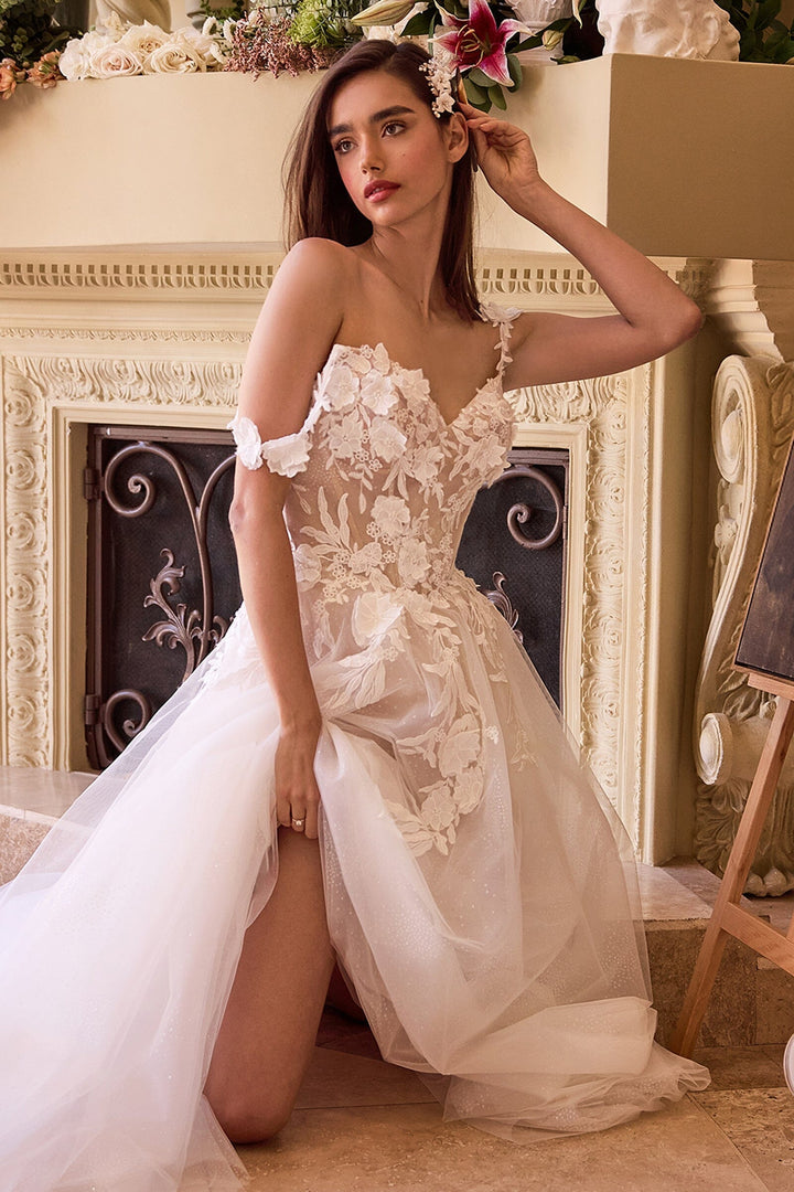 Cinderella Divine CDS498W A-Line Evening Gown with Sweetheart Neckline