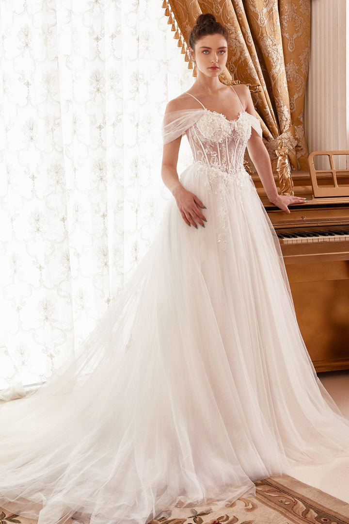 Cinderella Divine WN307 Off-White Ball Gown Prom Dress