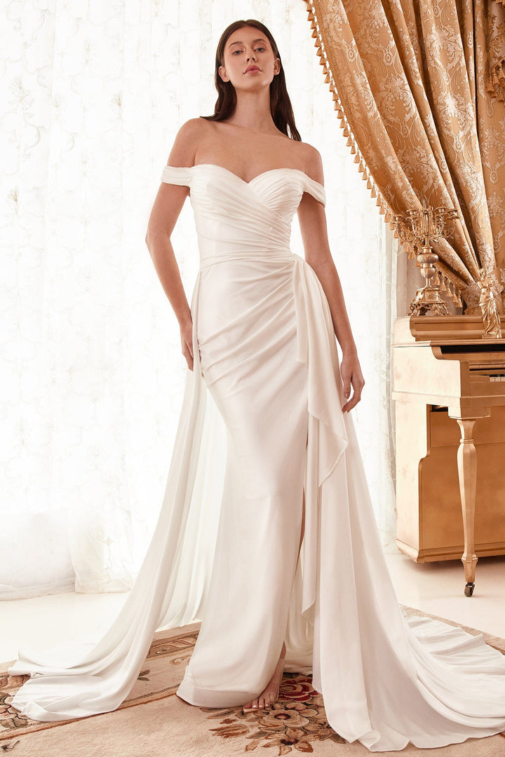 Cinderella Divine WN315 Off-Shoulder Evening Gown Fitted Silhouette