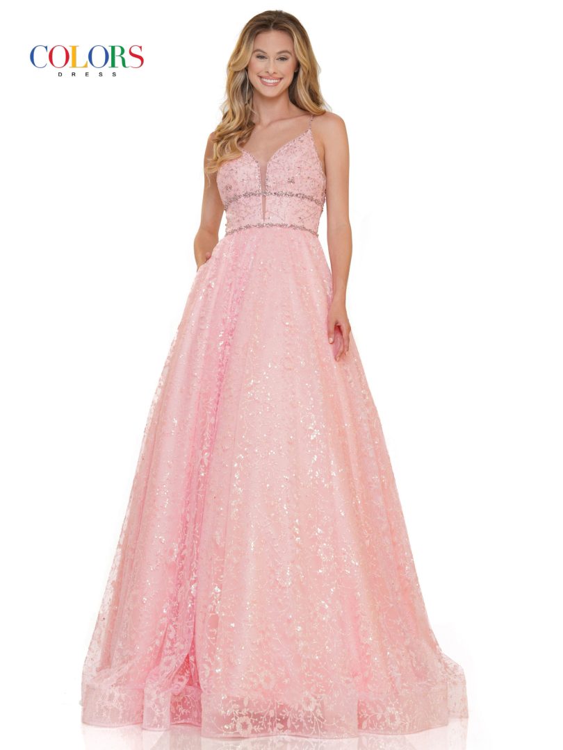 Colors Dress 2288 Sweetheart Long Prom Dress With Embellishments