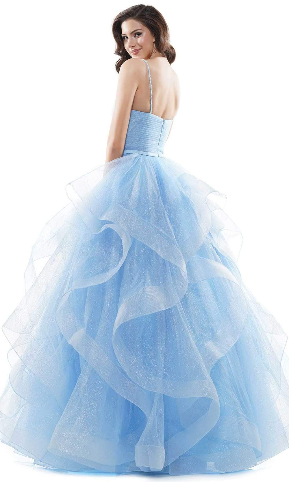Colors Dress 2381 Evening Gown V Neck Glitter Mesh Ballgown