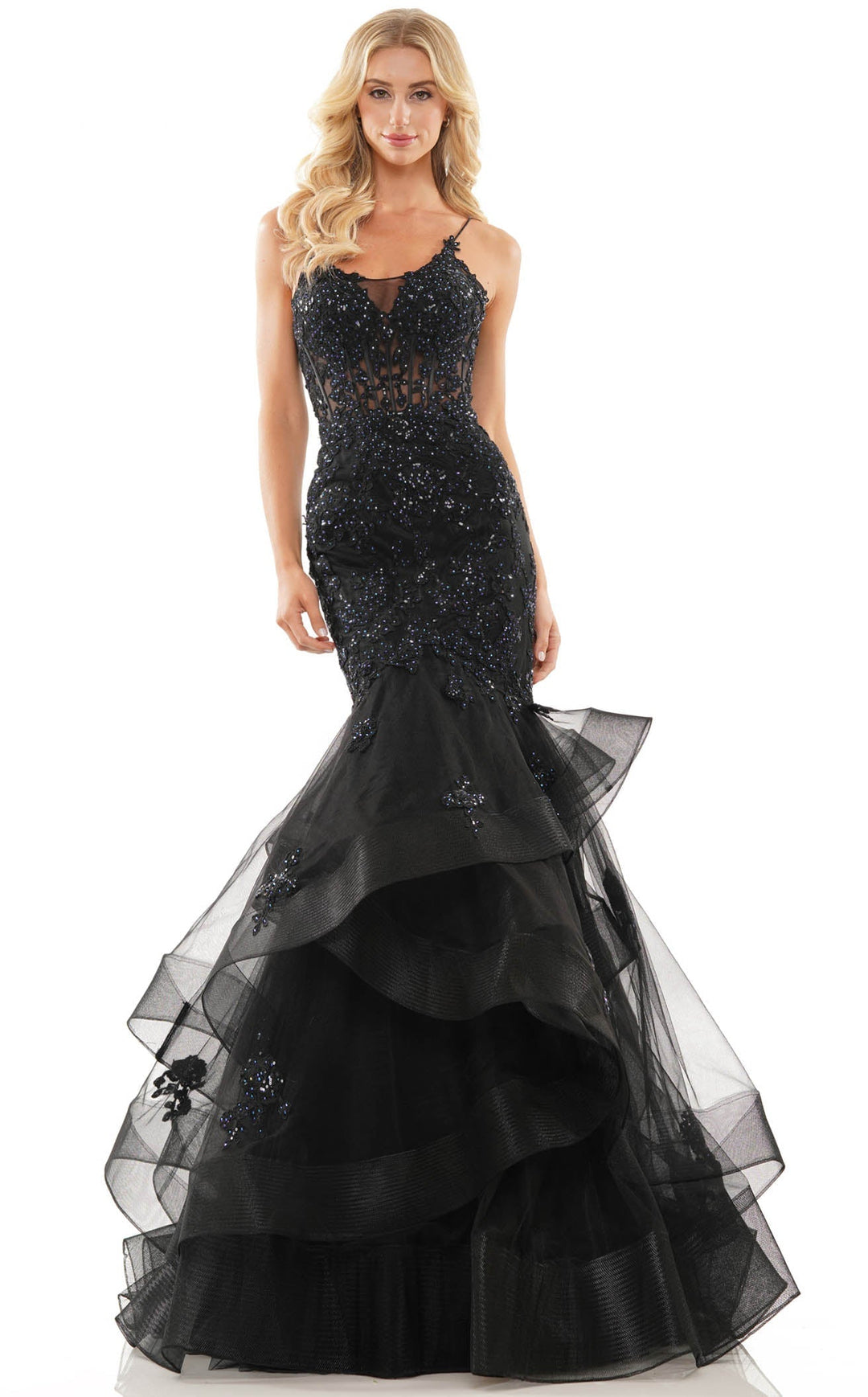 Colors Dress 2899 Prom Dress With Applique Trumpet Silhouette