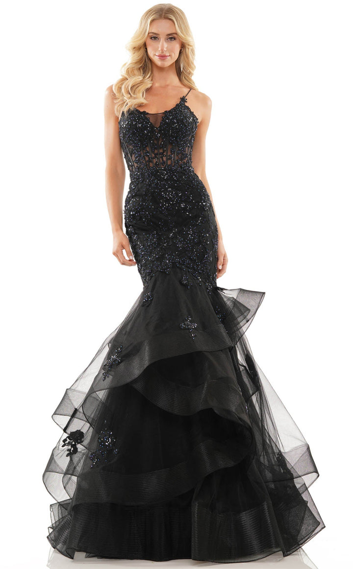 Colors Dress 2899 Prom Dress With Applique Trumpet Silhouette