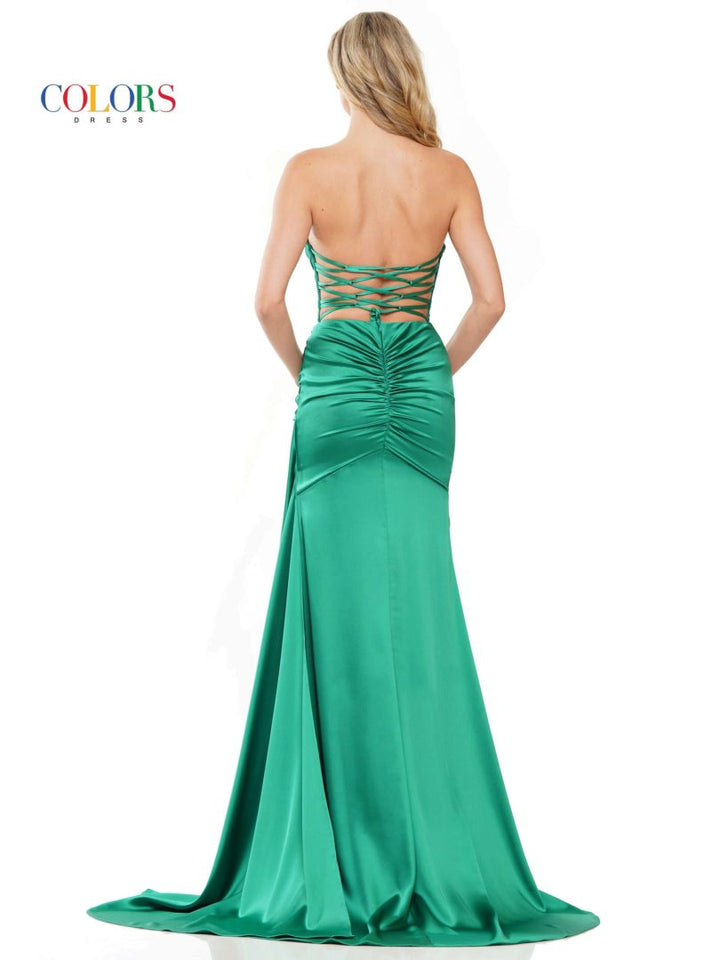 Colors Dress 2968 Strapless Satin Evening Gown For Elegance