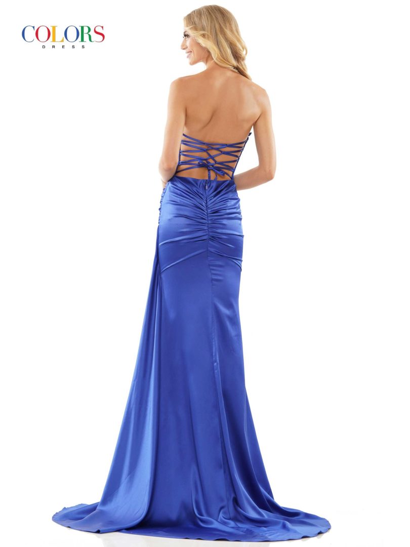 Colors Dress 2968 Strapless Satin Evening Gown For Elegance