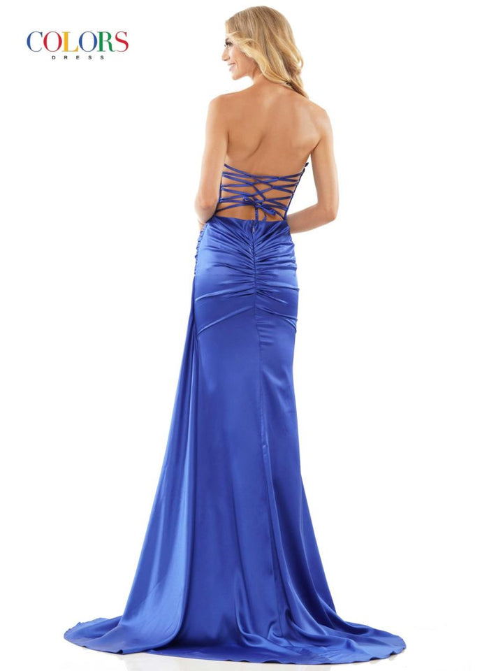 Colors Dress 2968 Strapless Satin Evening Gown For Elegance