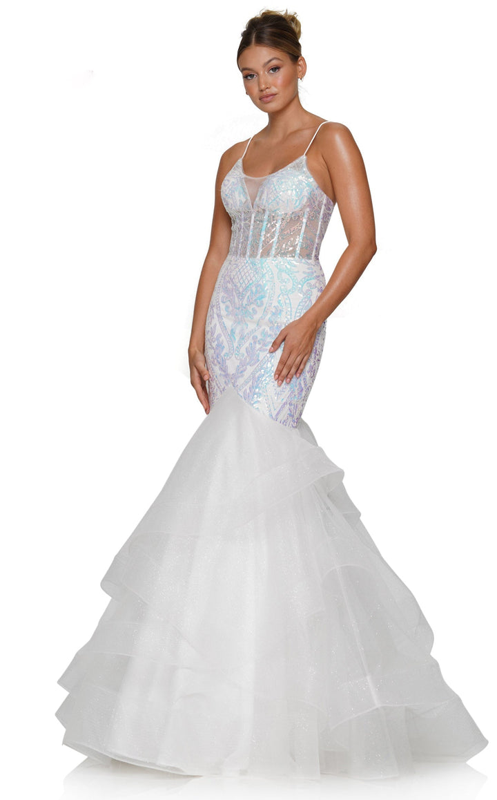 Colors Dress 3200 Long Mermaid Prom Dress With Sequin Print