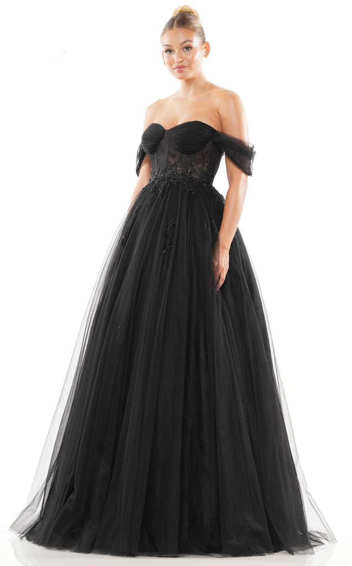 Colors Dress 3240 Off Shoulder Tulle Prom Dress A-Line Silhouette