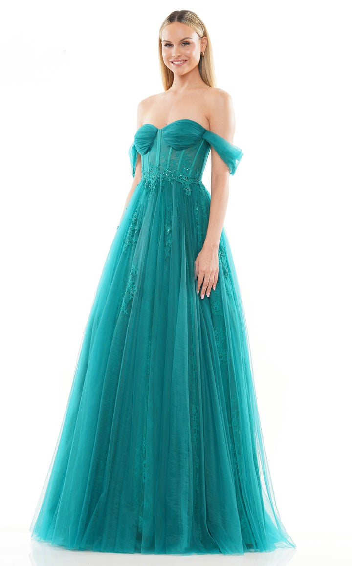 Colors Dress 3240 Off Shoulder Tulle Prom Dress A-Line Silhouette