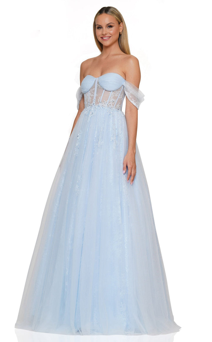 Colors Dress 3240 Off Shoulder Tulle Prom Dress A-Line Silhouette