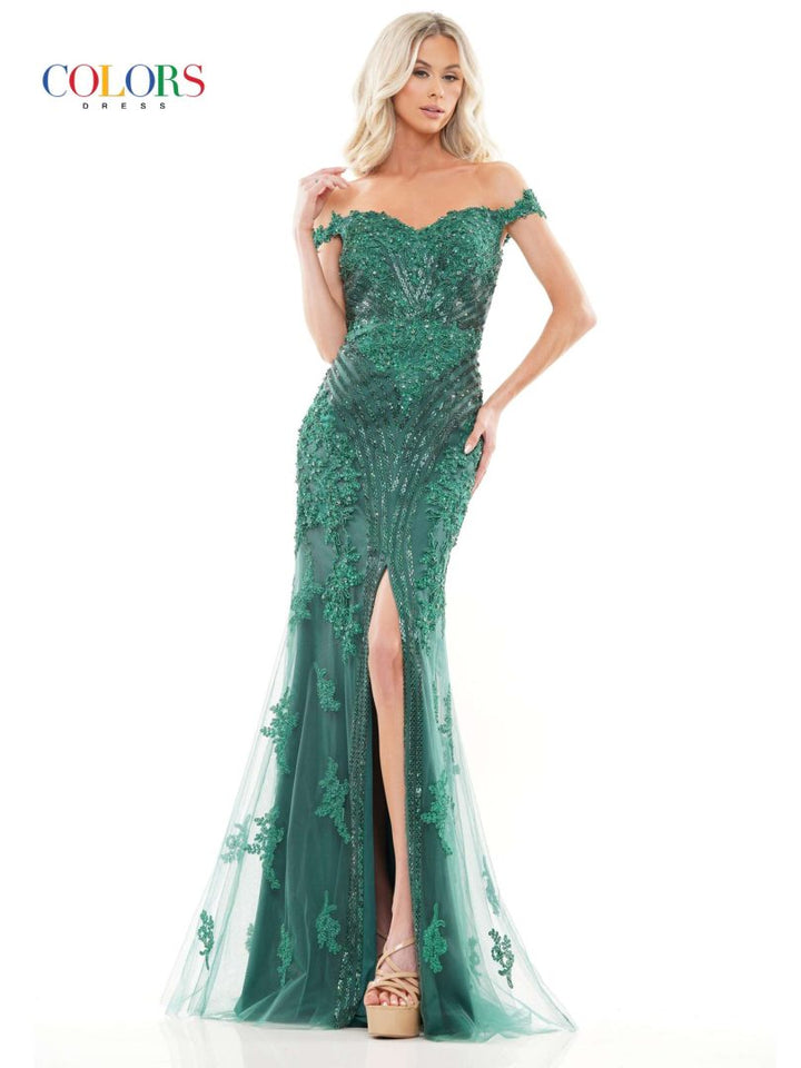 Colors Dress J131 Off-Shoulder Trumpet Prom Dress