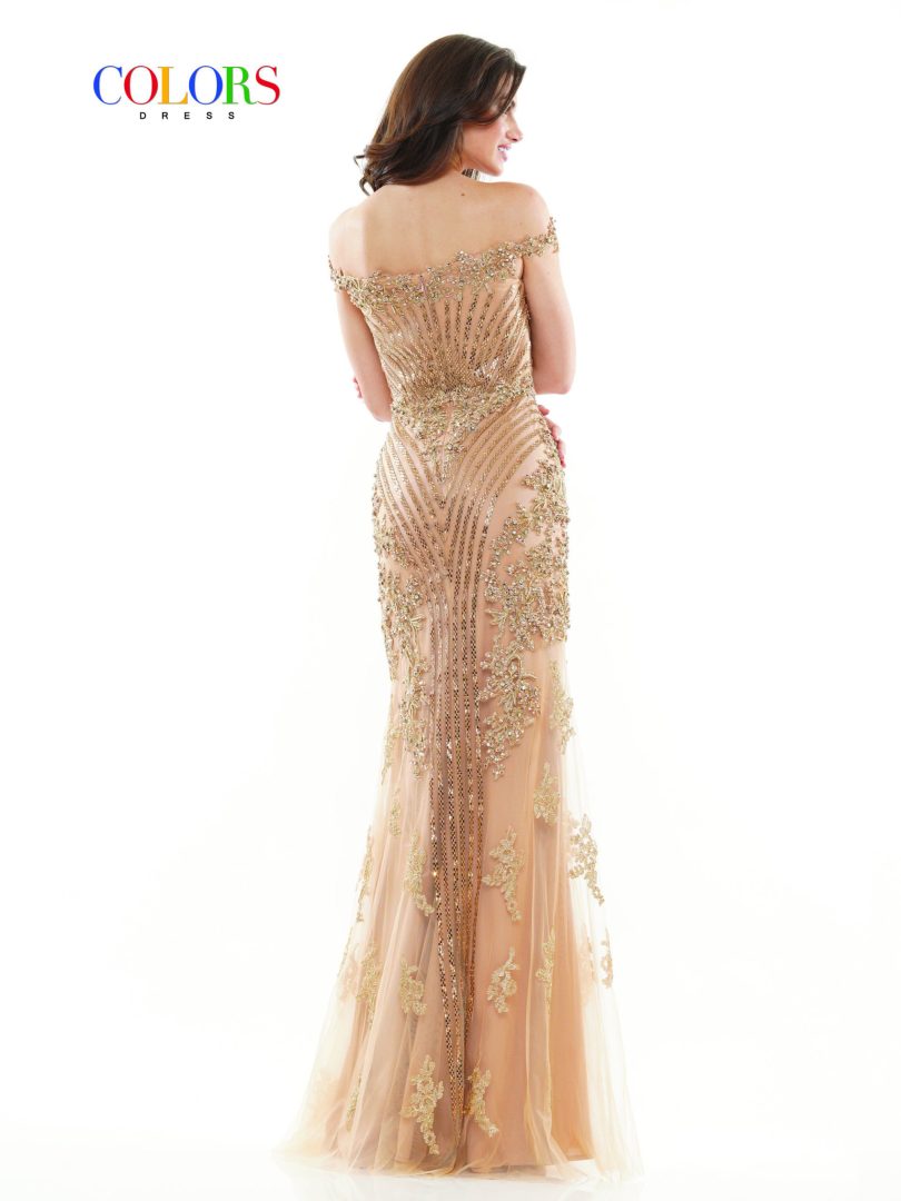 Colors Dress J131 Off-Shoulder Trumpet Prom Dress