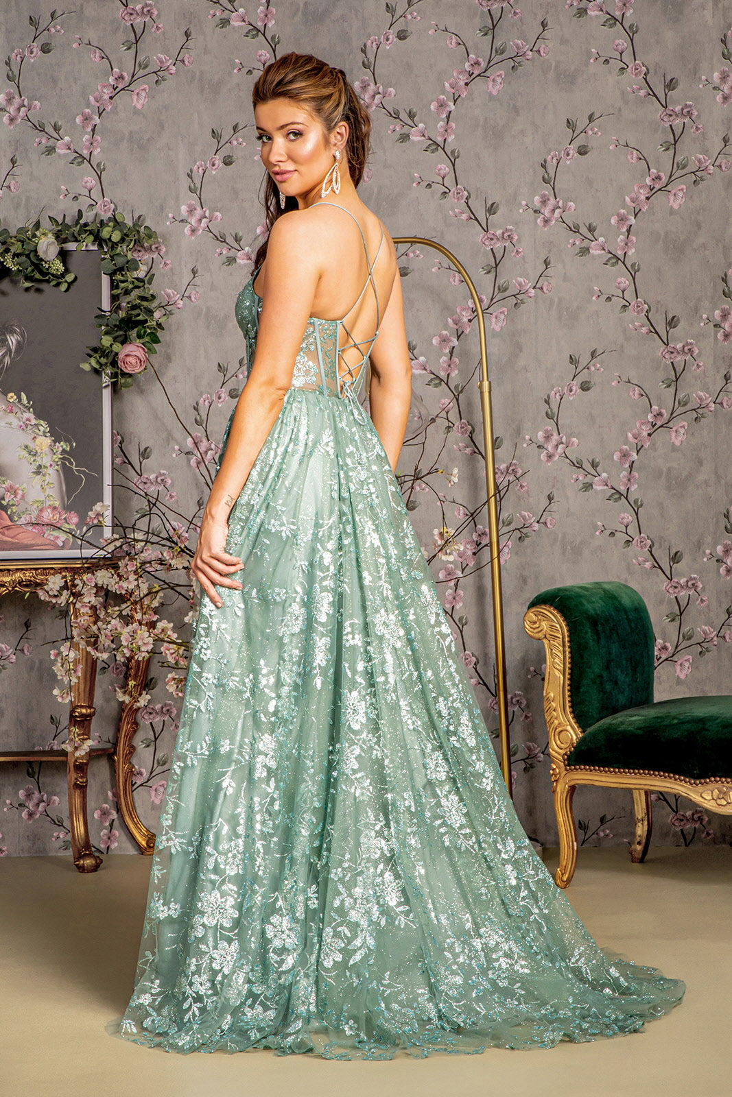 GLS by Gloria GL3254 Prom Dress - Dark Sage | NewYorkDress GLS by Gloria GL3254 Prom Dress - Dark Sage | NewYorkDress