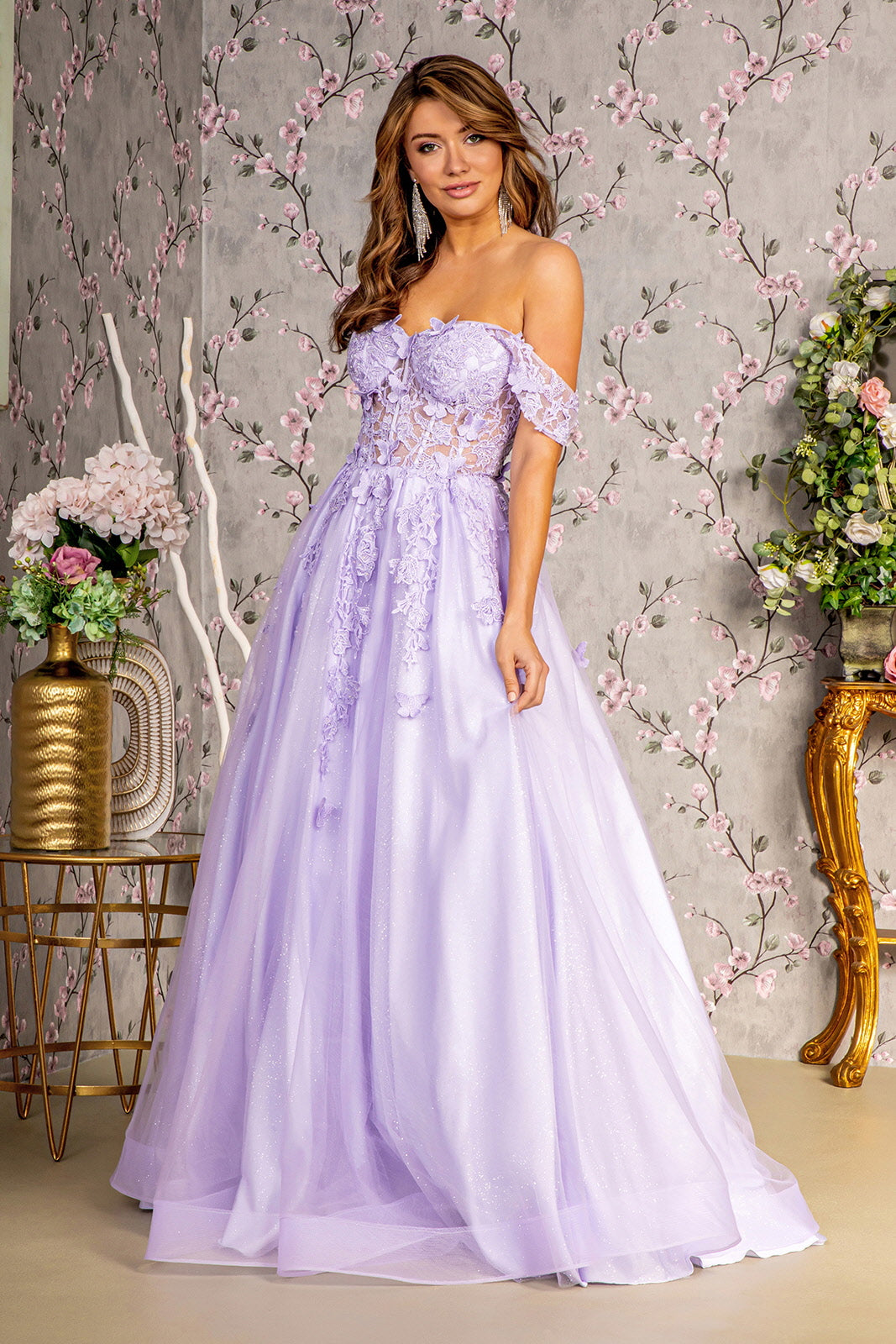 butterfly formal dress GLS BY GLORIA GL3296 Off-Shoulder Evening LILAC / XL coupsr Plus Size Fashion Nova this sophisticated dress will Size:12.5 YOUTH