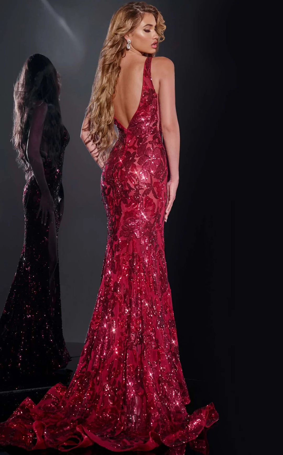 Jovani 40755 Deep V-Neckline And Sleeveless Prom Dress